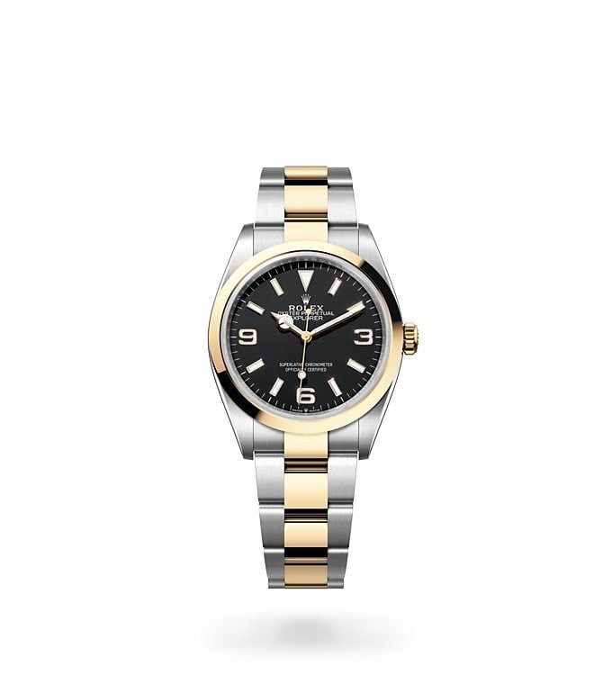 Rolex Explorer 36 in oystersteel and yellow gold m124273-0001 at David M Robinson