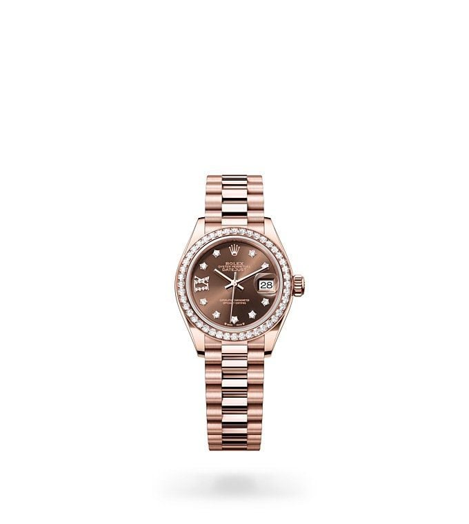 Rolex Lady-Datejust 28 in everose gold and diamonds m279135rbr-0001 at David M Robinson