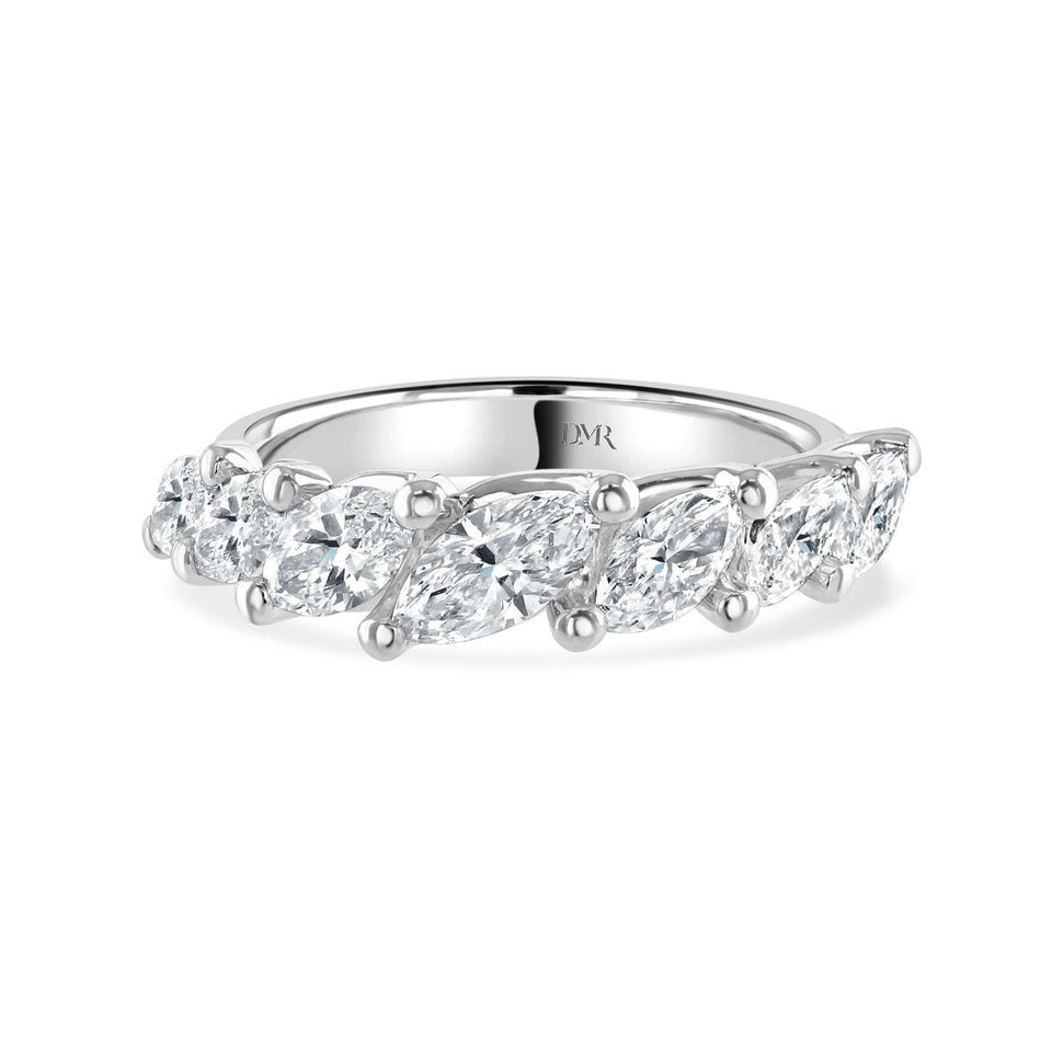 18ct White Gold Marquise Cut Diamond Eternity Ring at David M Robinson