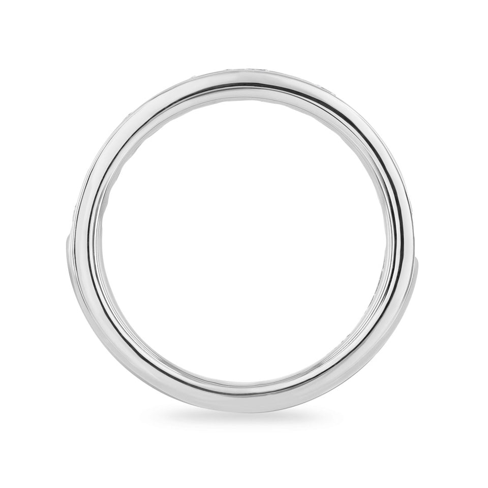 Platinum Round Brilliant Cut Diamond Channel Set Half Eternity Ring