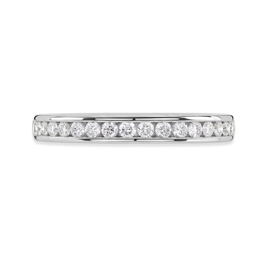 Platinum Round Brilliant Cut Diamond Channel Set Half Eternity Ring