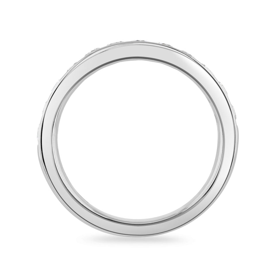 Platinum Round Brilliant Cut Diamond Channel Set Half Eternity Ring