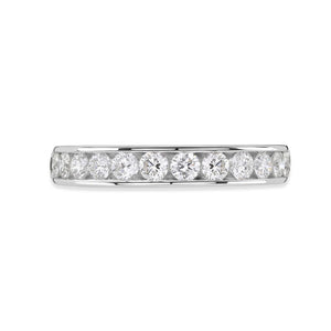 Platinum Round Brilliant Cut Diamond Channel Set Half Eternity Ring