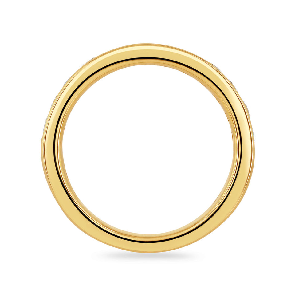 18ct Yellow Gold Round Brilliant Cut Diamond Half Eternity Ring