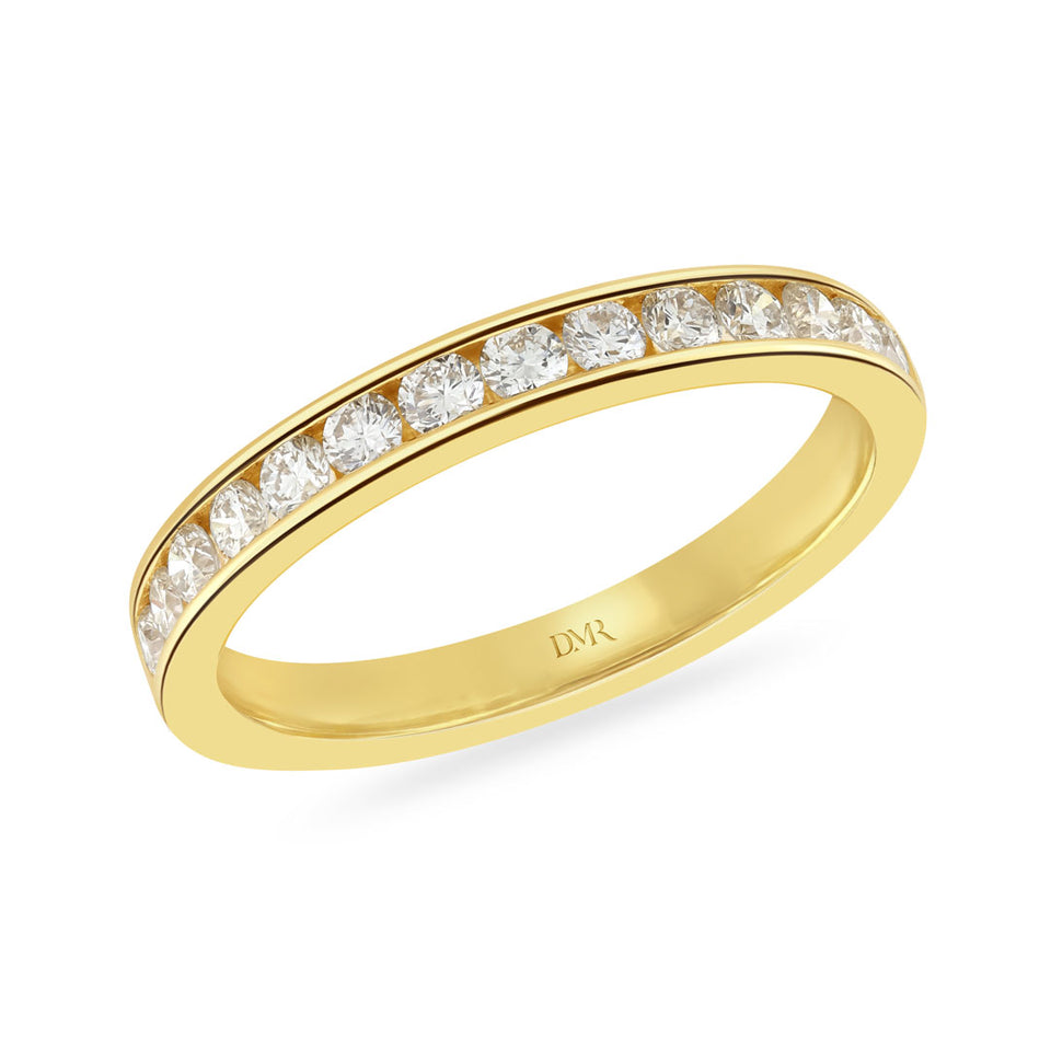 18ct Yellow Gold Round Brilliant Cut Diamond Half Eternity Ring