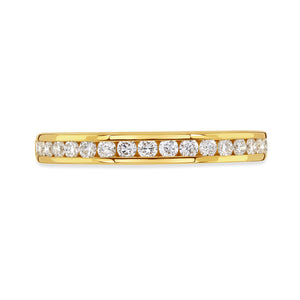 18ct Yellow Gold Round Brilliant Cut Diamond Half Eternity Ring