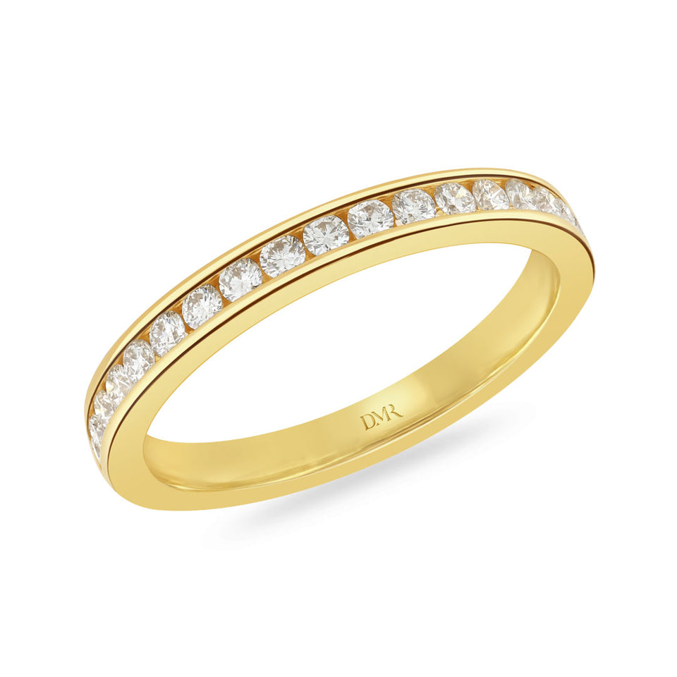 18ct Yellow Gold Round Brilliant Cut Diamond Half Eternity Ring
