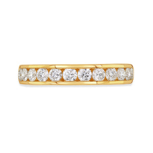 18ct Yellow Gold Round Brilliant Cut Diamond Half Eternity Ring