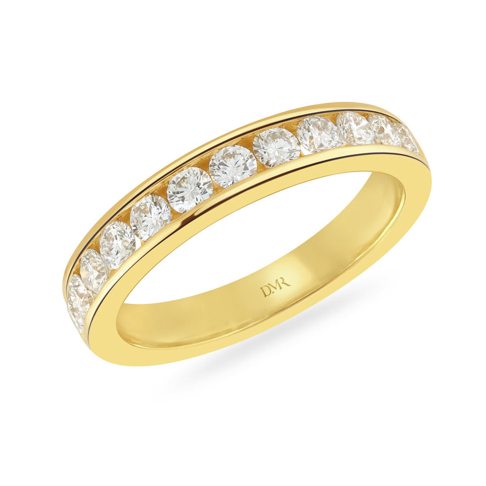 18ct Yellow Gold Round Brilliant Cut Diamond Half Eternity Ring