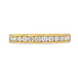 18ct Yellow Gold Round Brilliant Cut Diamond Half Eternity Ring