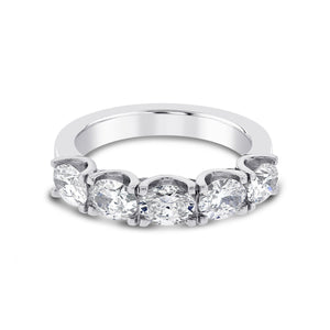 Oval Five Platinum Diamond Eternity Ring