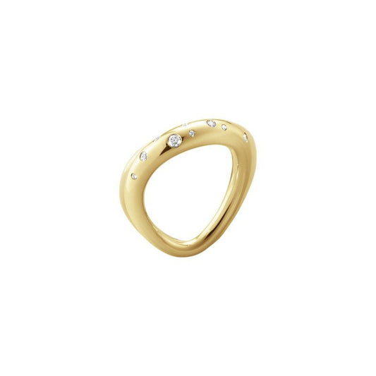 Georg Jensen Offspring 18ct Yellow Gold & Diamond Ring at David M Robinson