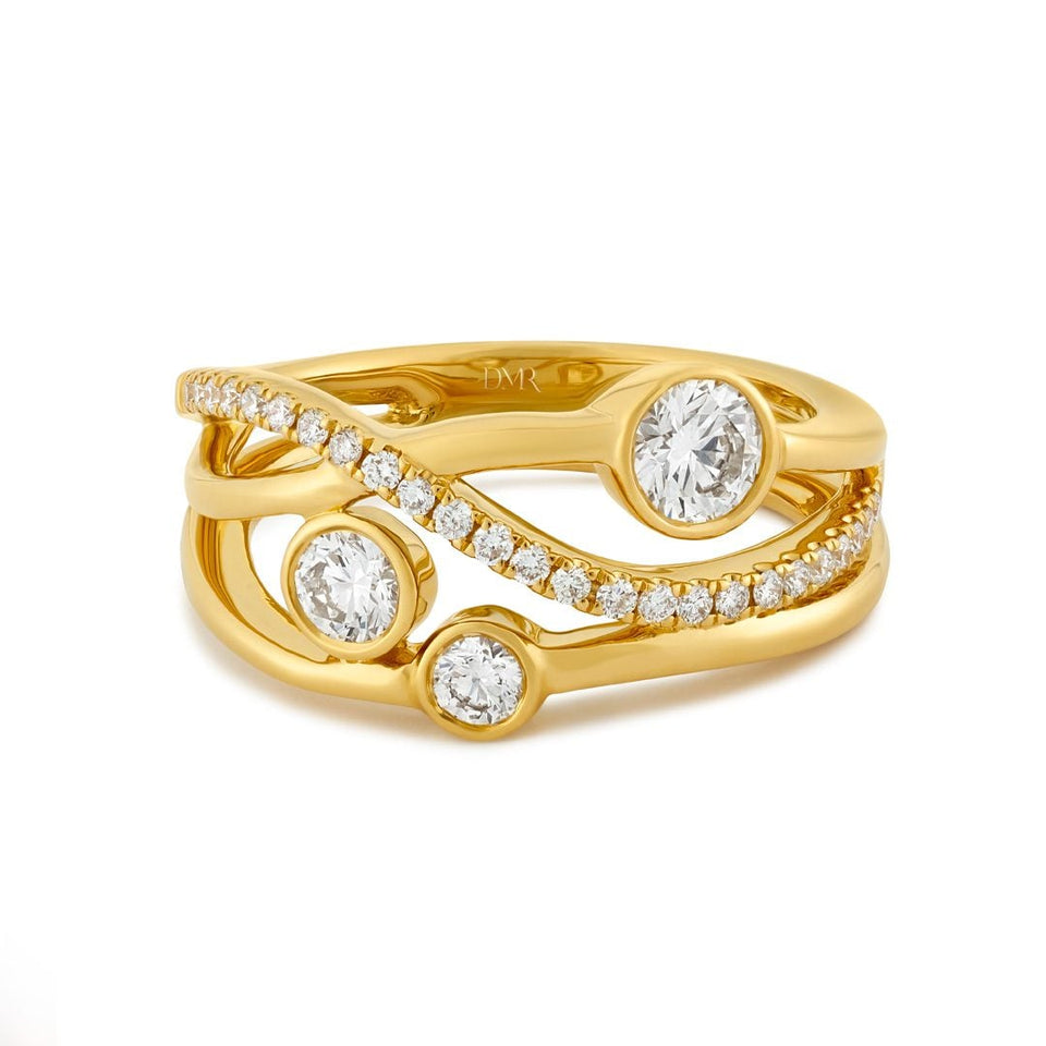 Lunar Yellow Gold Diamond Ring at DMR