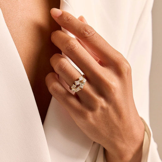 Hopscotch Yellow Gold Diamond Ring at DMR