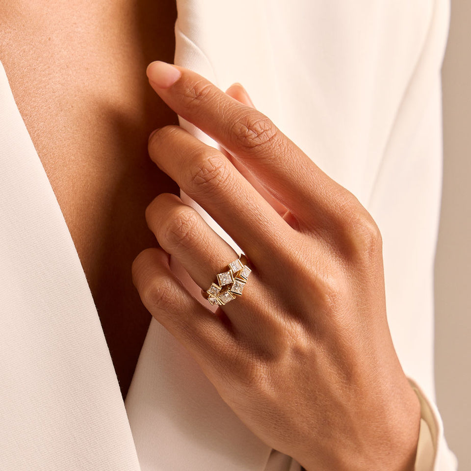 Hopscotch 18ct Yellow Gold Diamond Ring at David M Robinson