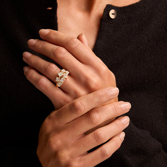 Hopscotch Yellow Gold Diamond Ring at DMR