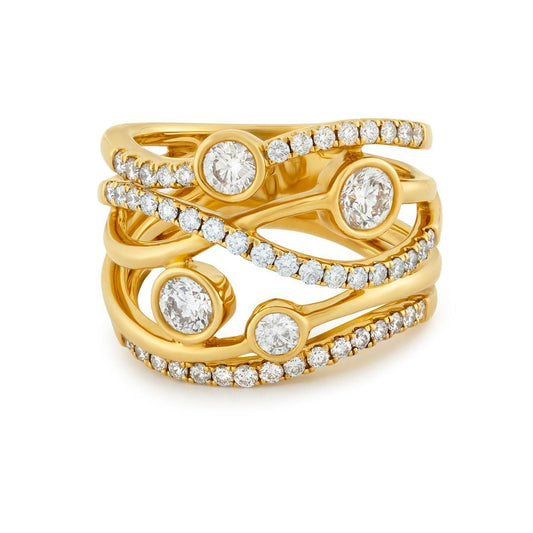 Lunar Yellow Gold Diamond Ring at DMR