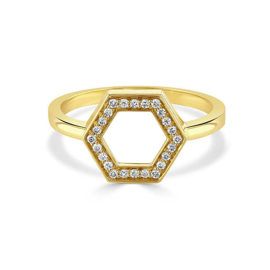 Honeycomb Yellow Gold Ring