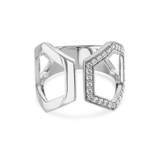 Honeycomb 18ct White Gold Diamond Ring at David M Robinson