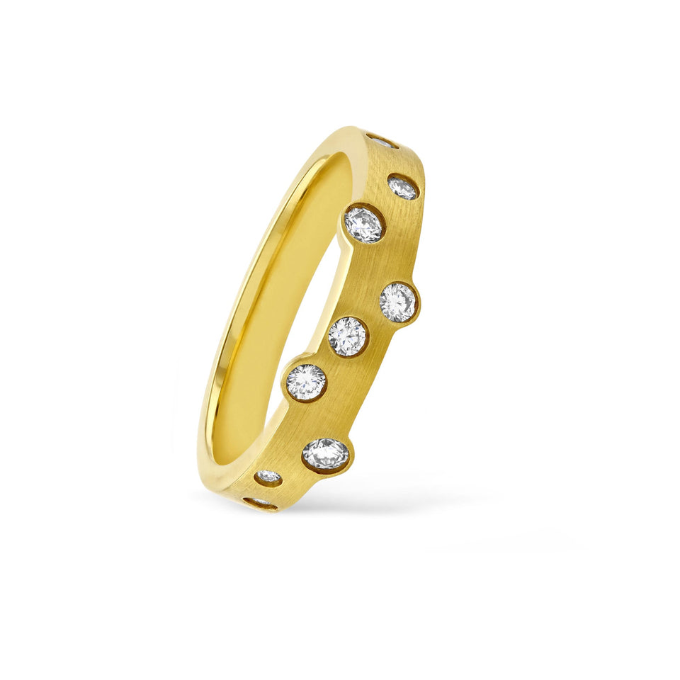 Cloud Nine Yellow Gold Slim Diamond Ring
