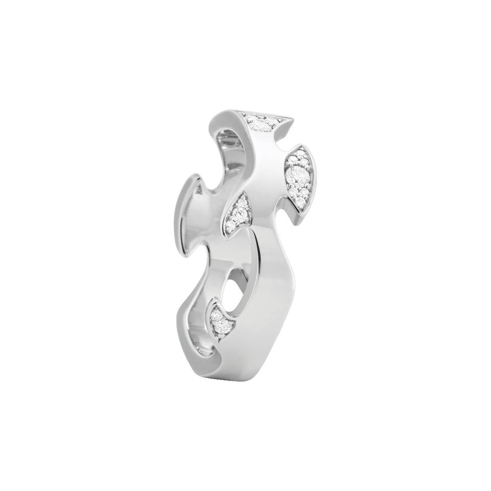 Georg Jensen Fusion 18ct White Gold Diamond Centre Ring at David M Robinson