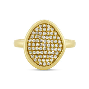 Amalfi Yellow Gold Pave Diamond Ring