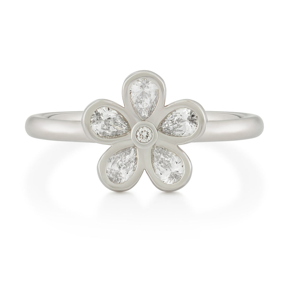 Petal Power Platinum Pear Cut Diamond Ring at David M Robinson