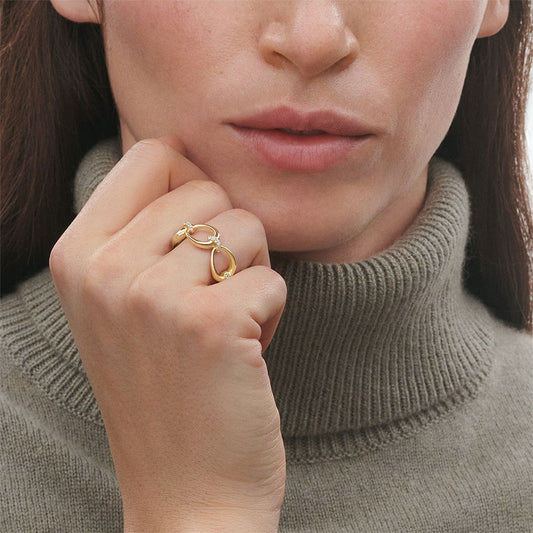 Georg Jensen Offspring 18ct Yellow Gold & Diamond Ring at David M Robinson