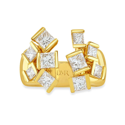 Hopscotch Yellow Gold Princess Cut Diamond Ring at DMR