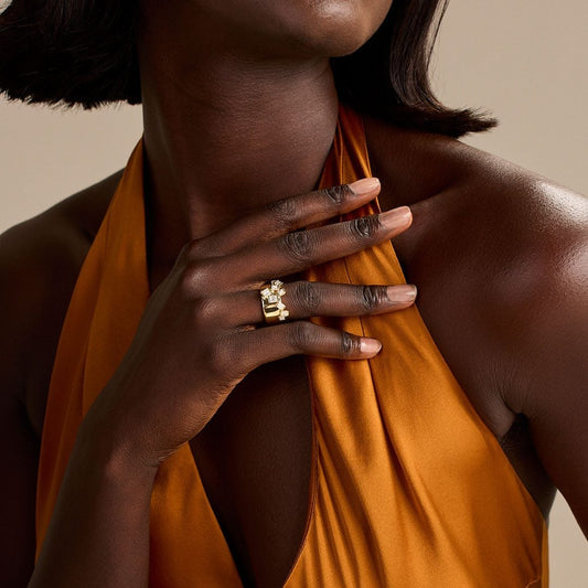 Hopscotch Yellow Gold Princess Cut Diamond Ring at DMR