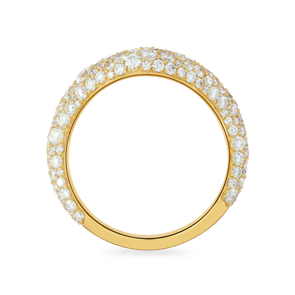 Making Waves 18ct Yellow Gold Round Brilliant Cut Diamond Ring at David M Robinson
