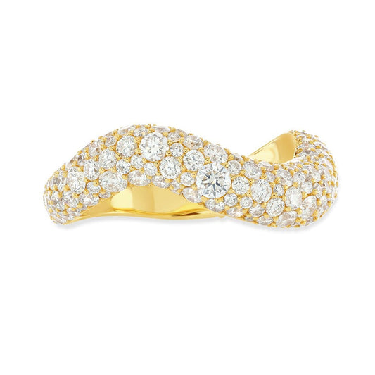 Making Waves Yellow Gold Diamond Ring at David M Robinson