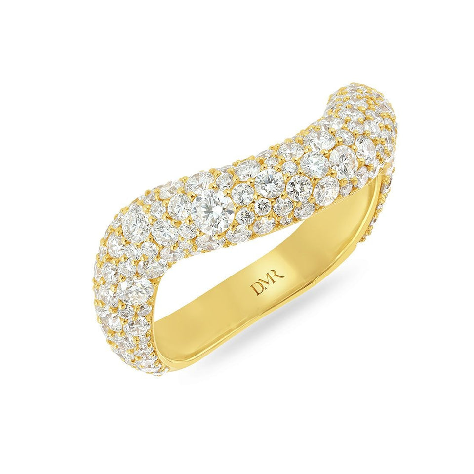 Making Waves Yellow Gold Diamond Ring at David M Robinson