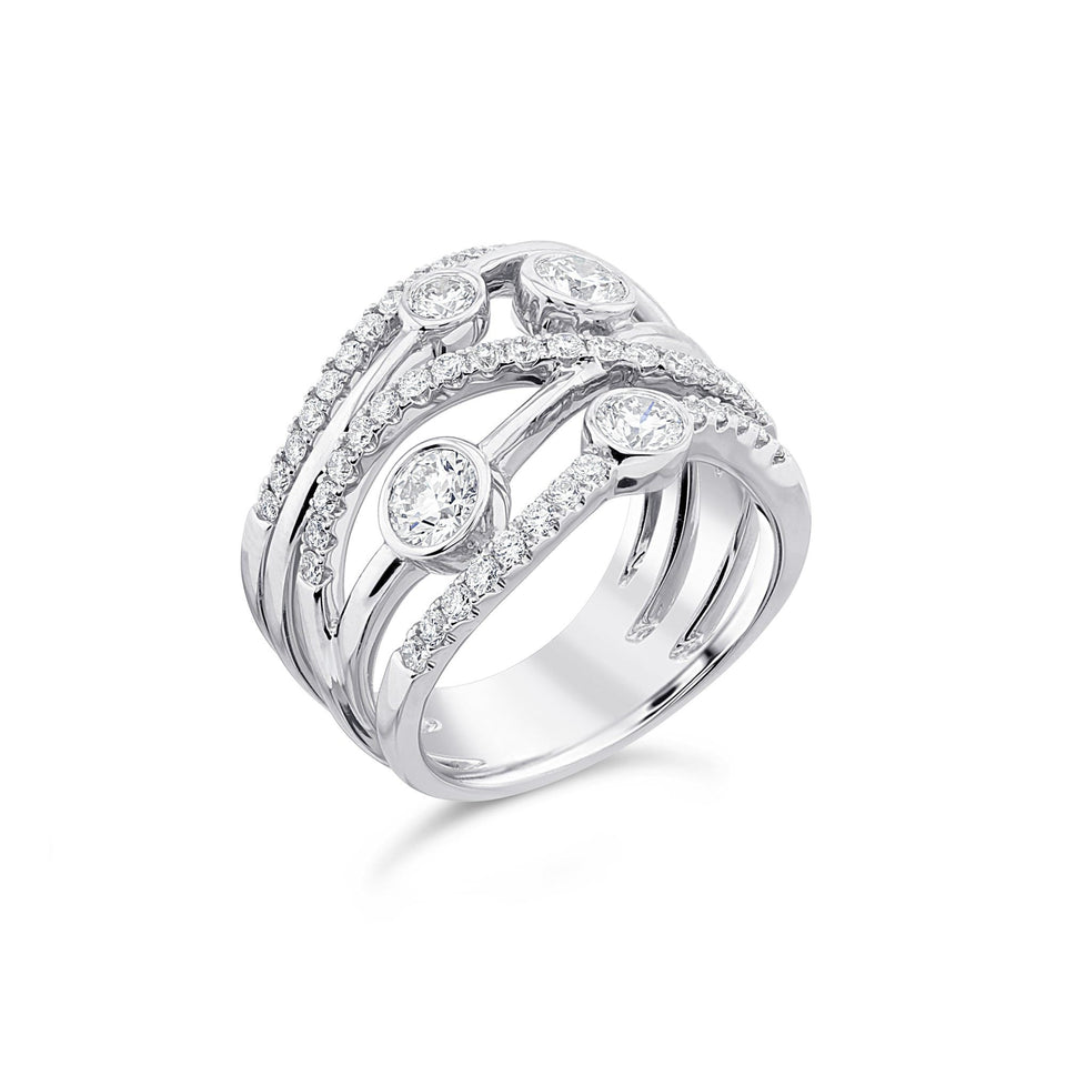 Lunar White Gold Diamond Ring