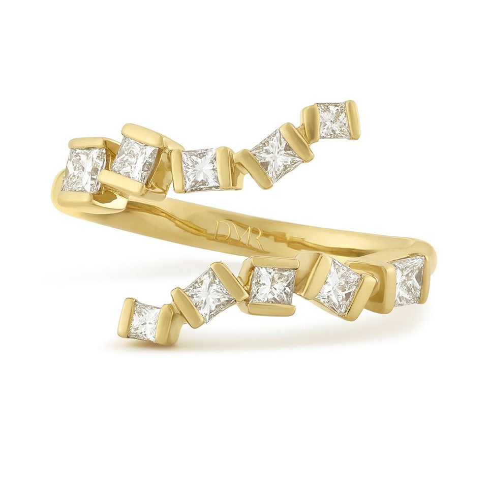 Hopscotch 18ct Yellow Gold Wraparound Diamond Ring at David M Robinson