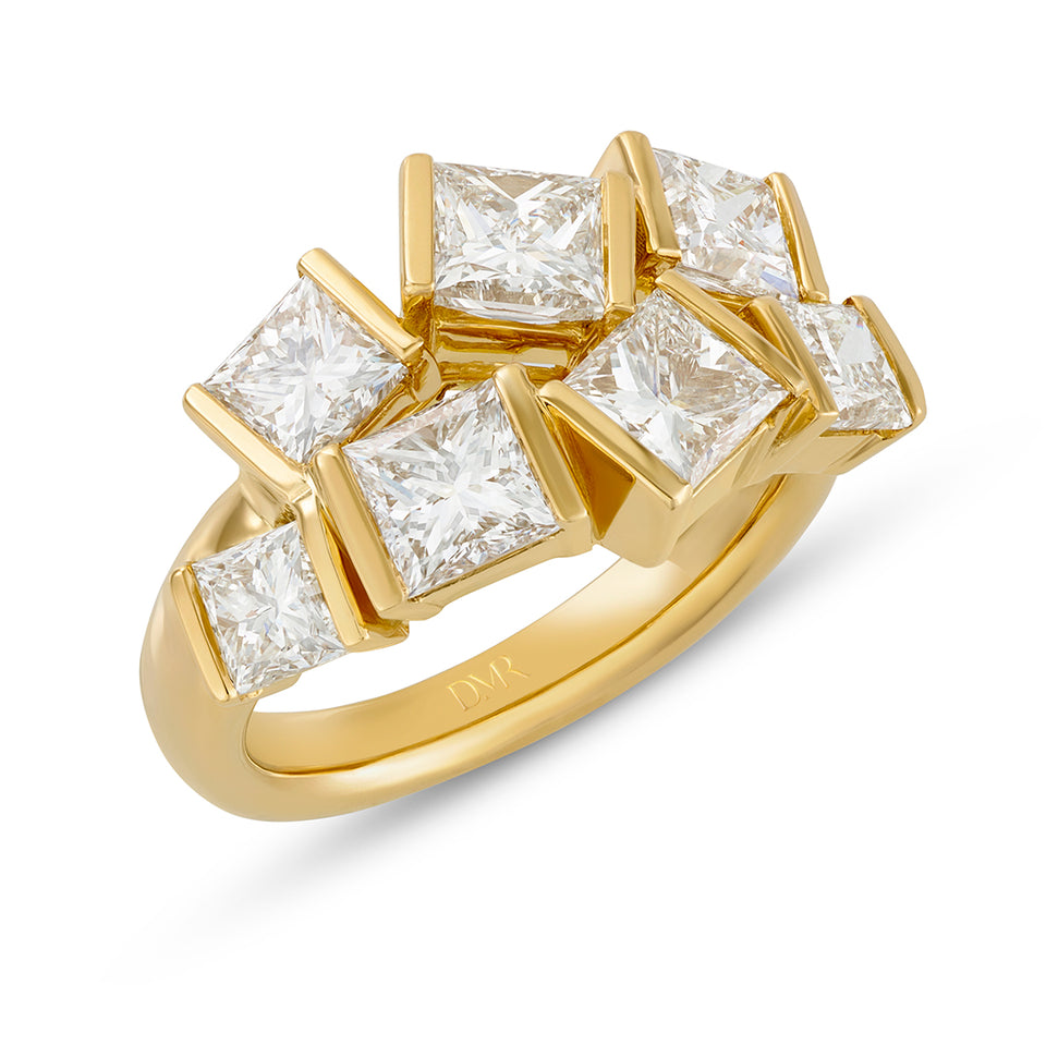 Hopscotch 18ct Yellow Gold Princess Cut Diamond Ring at David M Robinson