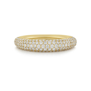 18ct Yellow Gold Domed Diamond Dress Ring