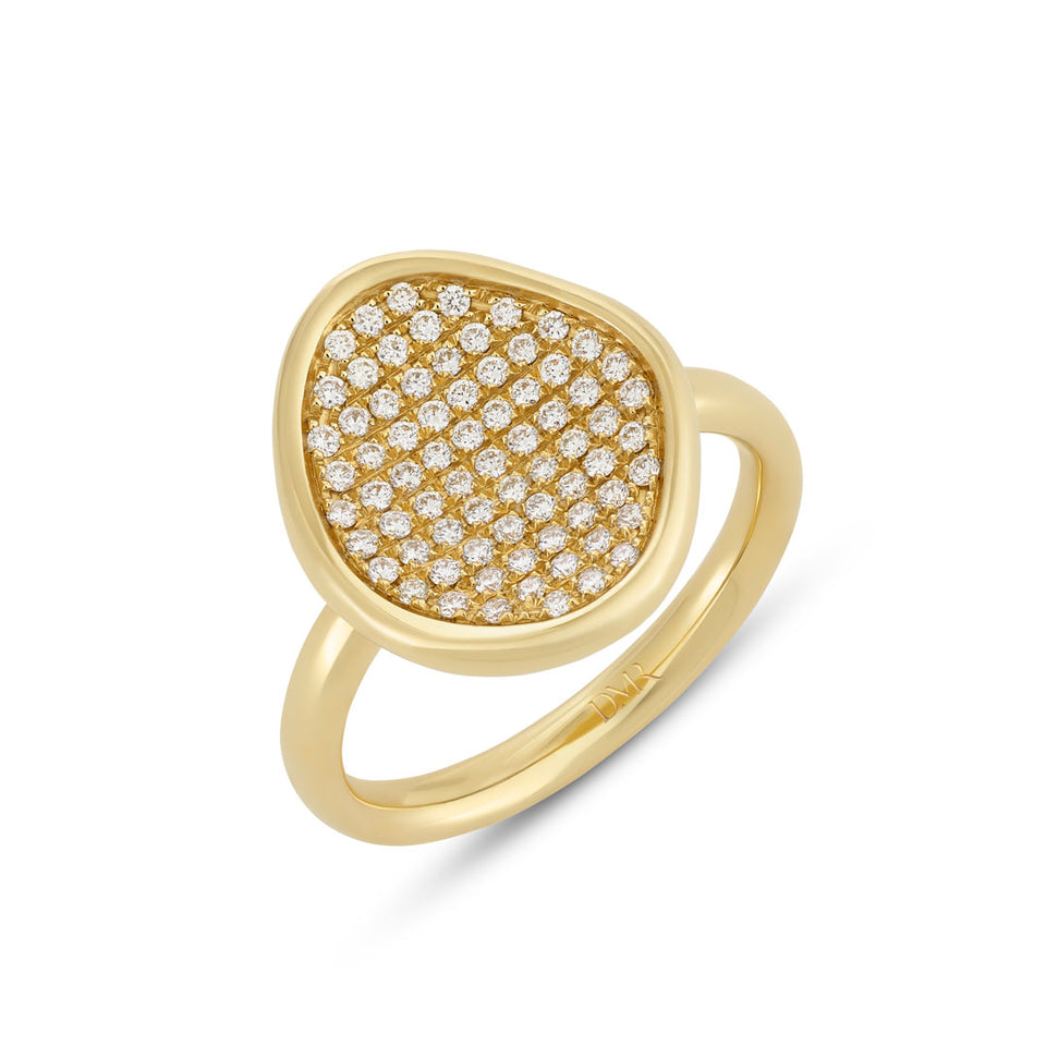 Amalfi 18ct Yellow Gold Pave Diamond Ring at David M Robinson