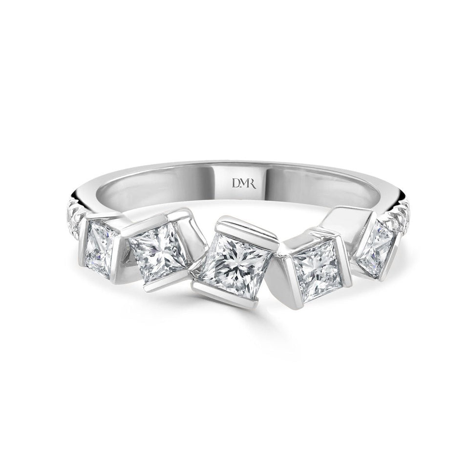 Hopscotch Platinum Diamond Ring