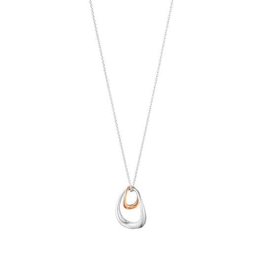 Georg Jensen Offspring Sterling Silver and 18ct Rose Gold Pendant at David M Robinson