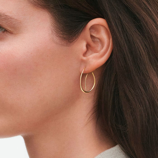 Offspring Yellow Gold Double Earhoops at David M Robinson
