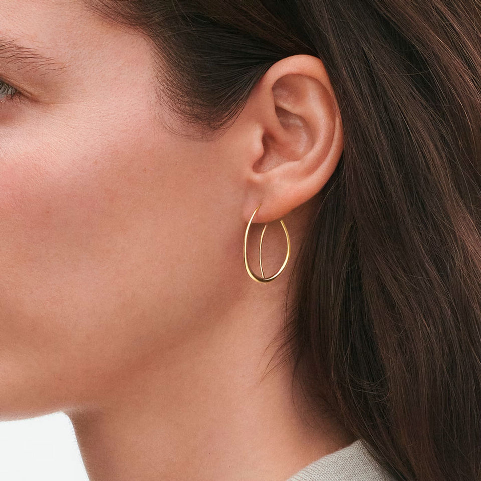 Offspring Yellow Gold Double Earhoops at David M Robinson