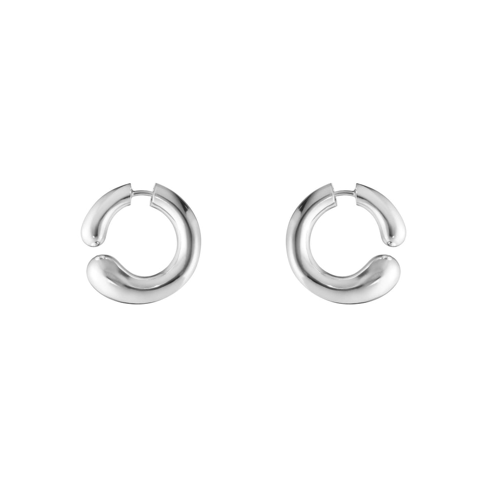 Georg Jensen Mercy Sterling Silver Open Ear Hoop Earrings at David M Robinson