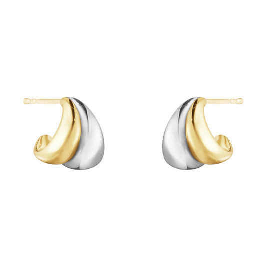 Curve Sterling Silver 18ct Yellow Gold Earrings