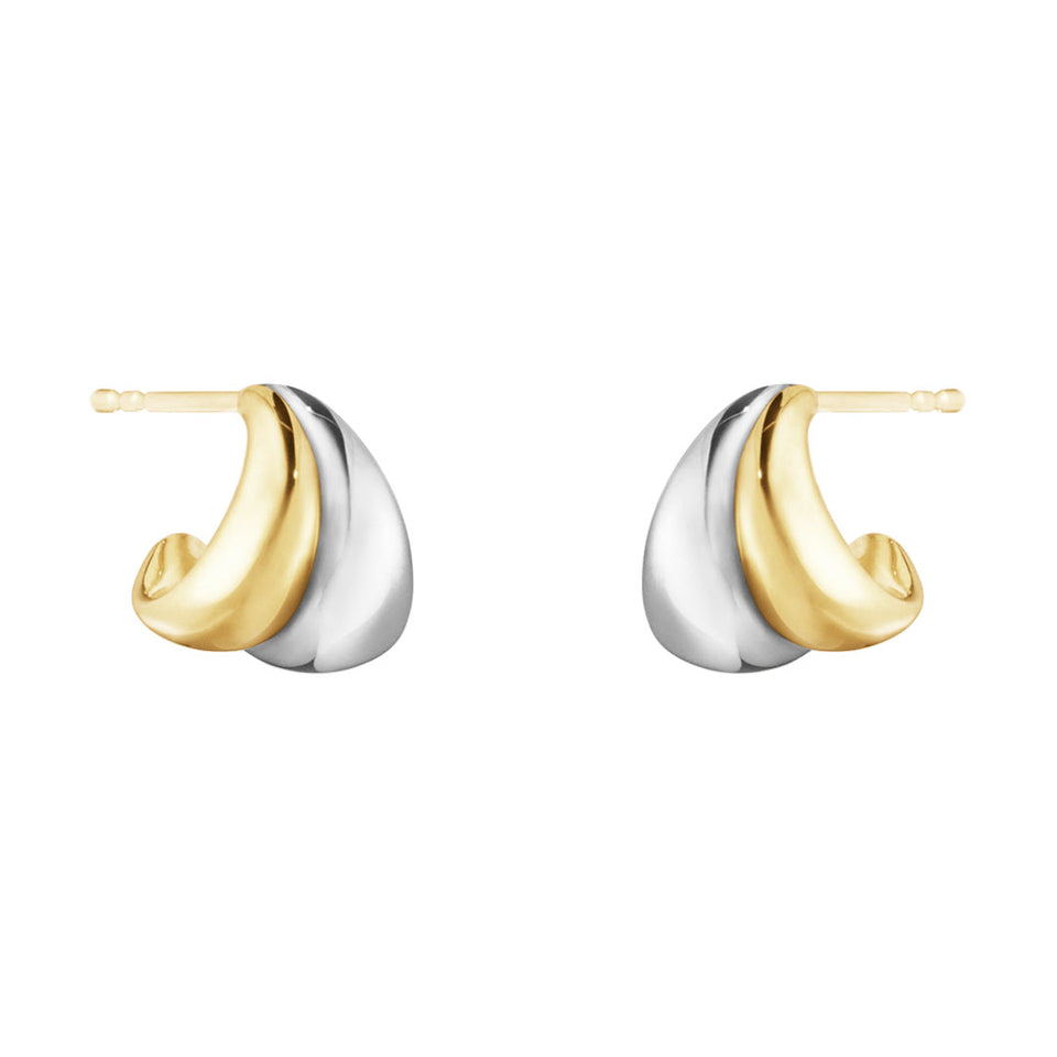 Curve Sterling Silver 18ct Yellow Gold Earrings