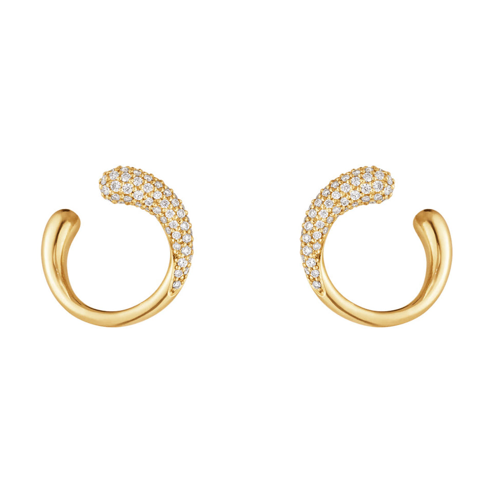 Georg Jensen Mercy 18ct Yellow Gold Earrings at David M Robinson