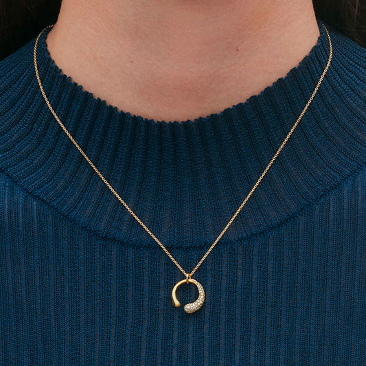 Georg Jensen Mercy 18ct Yellow Gold and Diamond Necklace at David M Robinson