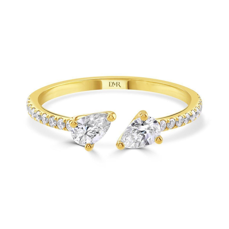 Ditto Yellow Gold Pear Shape Diamond Ring