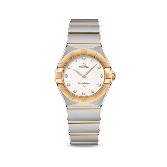 OMEGA Constellation Quartz Steel Yellow Gold 28mm Watch O13120286052002 at DMR and the OMEGA Boutique Liverpool