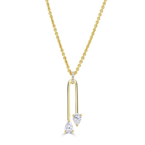 Ditto Yellow Gold Pear Shape Diamond Pendant